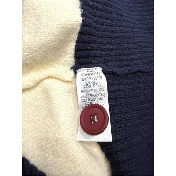 Baltic Born Jax Oversized Cardigan Women’s XL Cream Burgundy Navy Button NEW - Picture 7 of 7